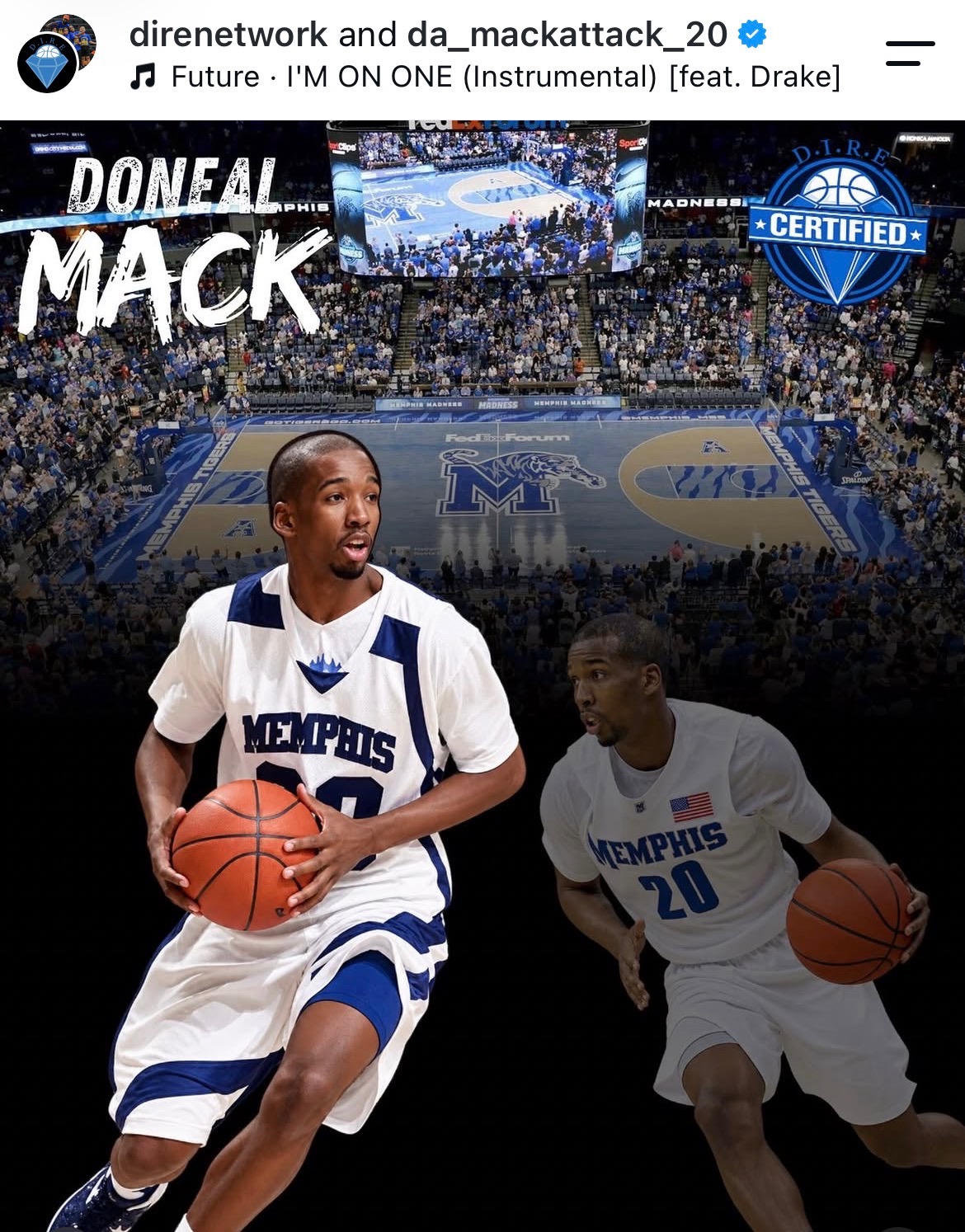 D.I.R.E. collaboration post featuring Doneal Mack