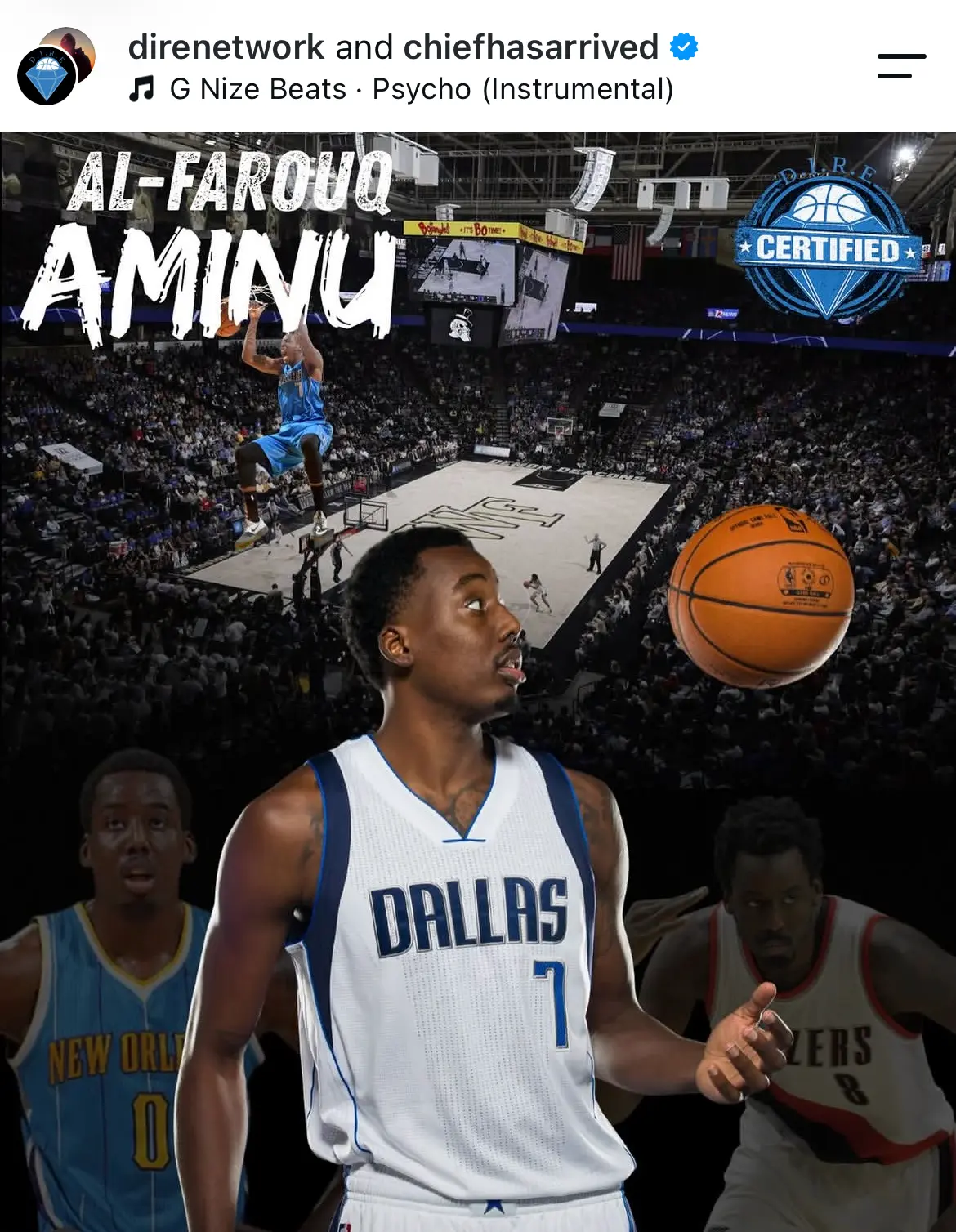 D.I.R.E. collaboration post featuring Al-Farouq Aminu